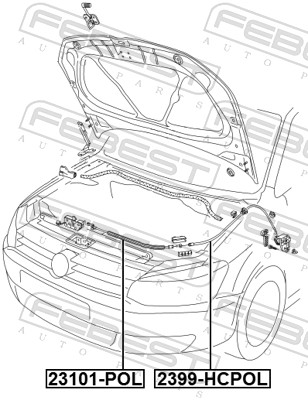 FEBEST 2399-HCPOL - Тросик капота