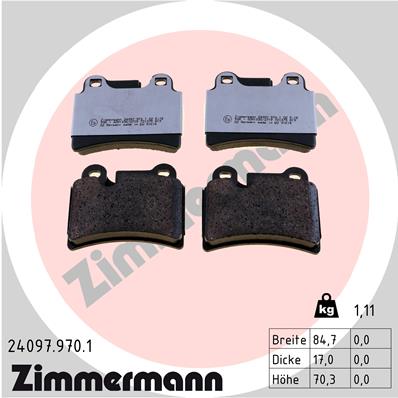 ZIMMERMANN 24097.970.1 - Комплект тормозных колодок, дисковый тормоз rd:z