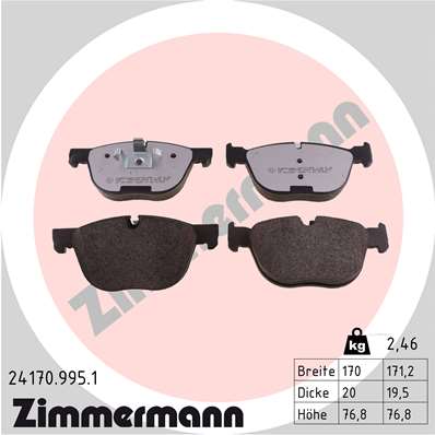 ZIMMERMANN 24170.995.1 - Комплект тормозных колодок, дисковый тормоз rd:z