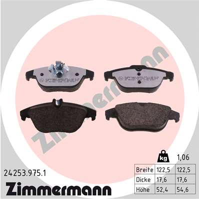 ZIMMERMANN 24253.975.1 - Комплект тормозных колодок, дисковый тормоз rd:z