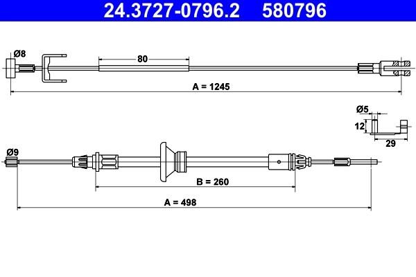 ATE 24.3727-0796.2 - Трос ручника
