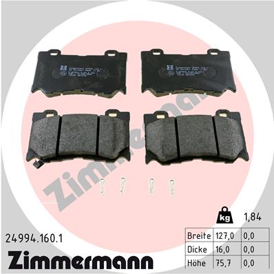 ZIMMERMANN 24994.160.1 - Тормозные колодки 