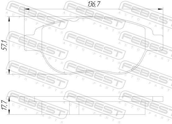 FEBEST 2501-C4F - Тормозные колодки 