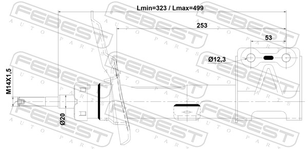 FEBEST 25110-007FL - Амортизатор