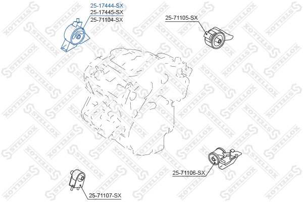 STELLOX 25-17444-SX - Подушка двигателя