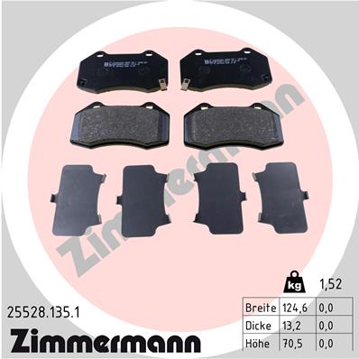 ZIMMERMANN 25528.135.1 - Тормозные колодки 