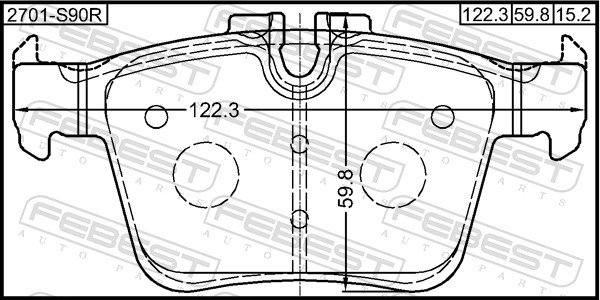 FEBEST 2701-S90R - Тормозные колодки 