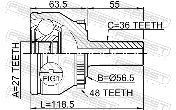 FEBEST 2710-XC90 - ШРУС
