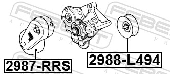 FEBEST 2988-L494 - Натяжной ролик