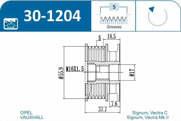IJS GROUP 30-1204 - Шкив генератора