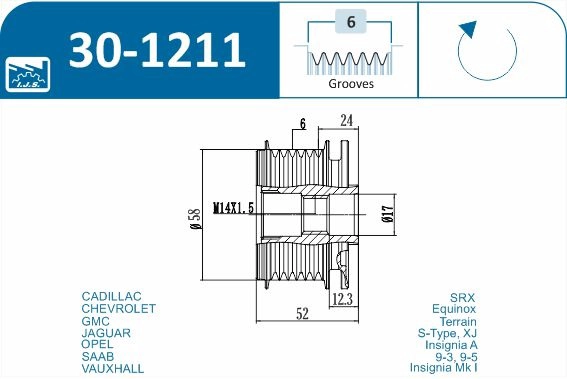 IJS GROUP 30-1211 - Шкив генератора
