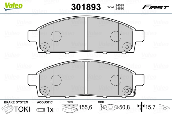 VALEO 301893 - Комплект тормозных колодок, дисковый тормоз FIRST