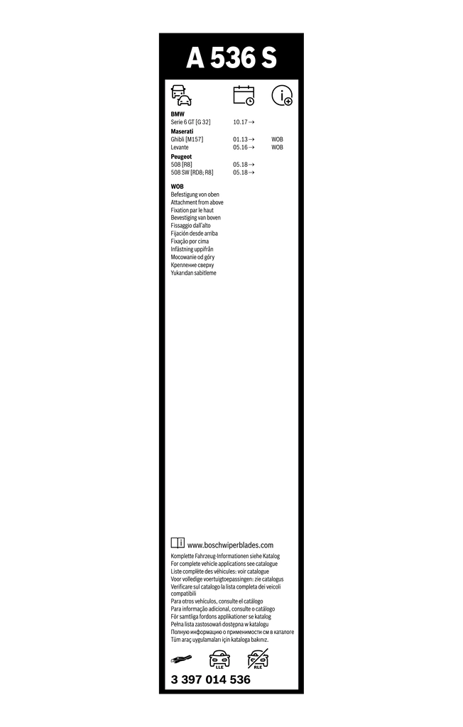 BOSCH 3 397 014 536 - Щетка стеклоочистителя Aerotwin