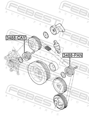FEBEST 3488-CAY - Ролик обводной приводного ремня