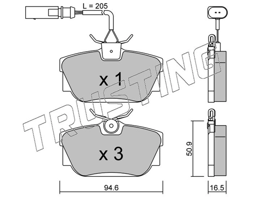 TRUSTING 355.1 - Тормозные колодки 