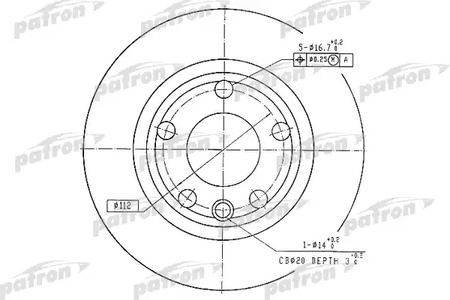 PATRON PBD1593 - Тормозные диски