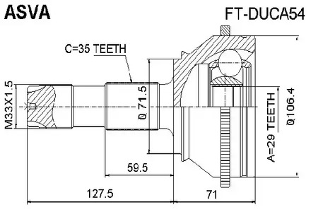 ASVA FT-DUCA54 - ШРУС