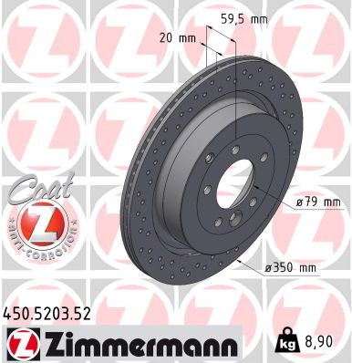 ZIMMERMANN 450.5203.52 - Тормозной диск SPORT BRAKE DISC Z