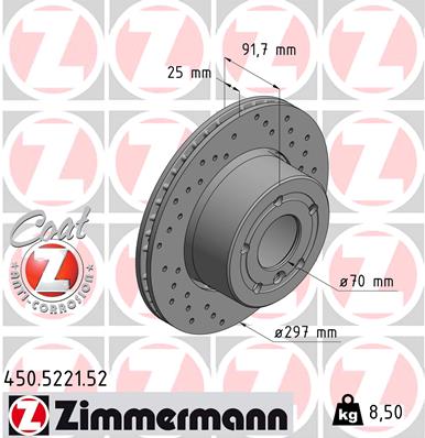 ZIMMERMANN 450.5221.52 - Тормозной диск SPORT BRAKE DISC Z