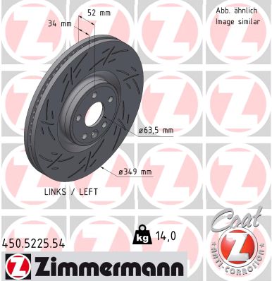 ZIMMERMANN 450.5225.54 - Тормозной диск BLACK Z