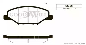 GOODWILL 1090 F - Тормозные колодки 