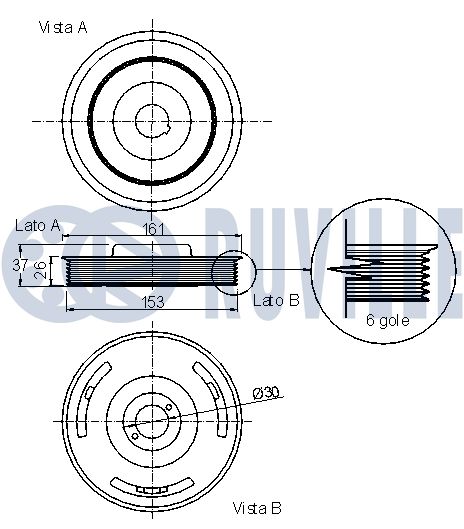 RUVILLE 520053 - Шкив коленвала