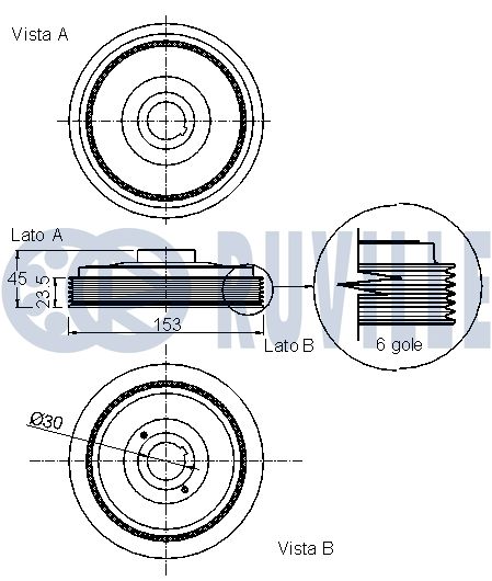 RUVILLE 520054 - Шкив коленвала
