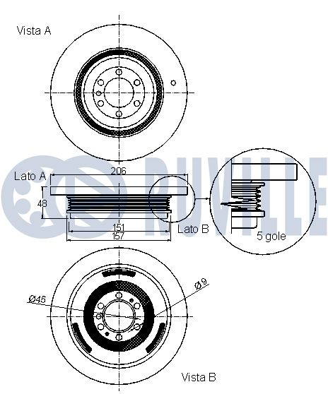 RUVILLE 520082 - Шкив коленвала