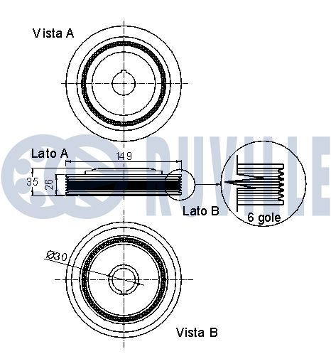 RUVILLE 520130 - Шкив коленвала