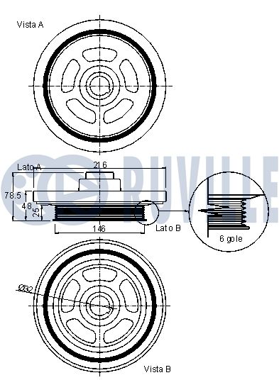 RUVILLE 520186 - Шкив коленвала