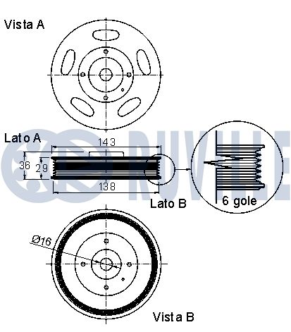 RUVILLE 520237 - Шкив коленвала