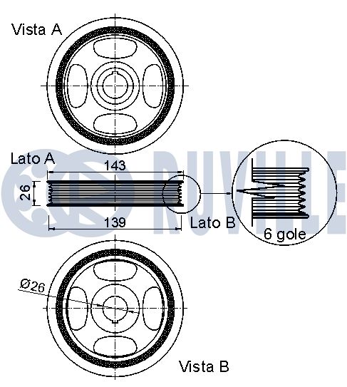 RUVILLE 520247 - Шкив коленвала