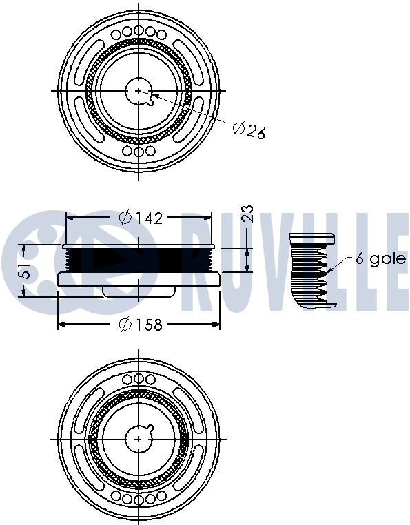RUVILLE 520337 - Шкив коленвала