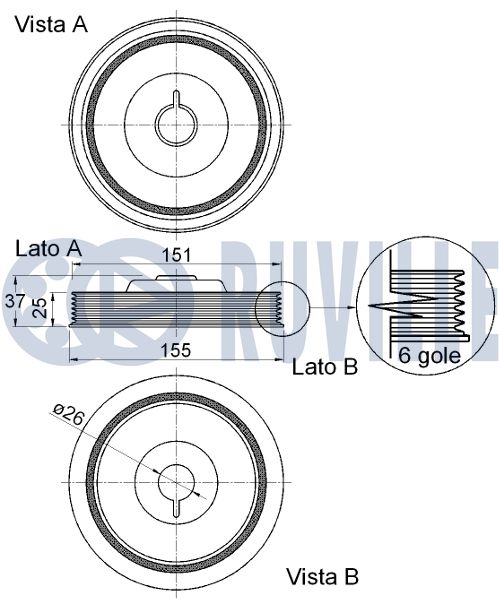 RUVILLE 520371 - Шкив коленвала