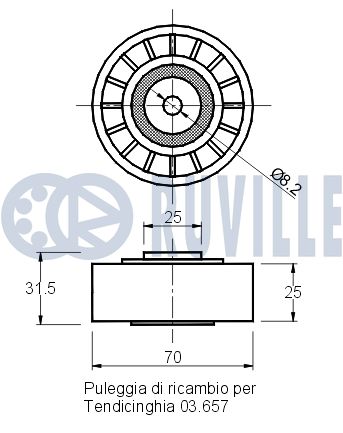 RUVILLE 540064 - Ролик обводной приводного ремня