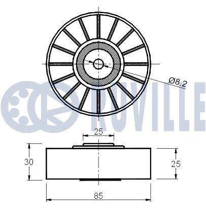 RUVILLE 540165 - Ролик обводной приводного ремня