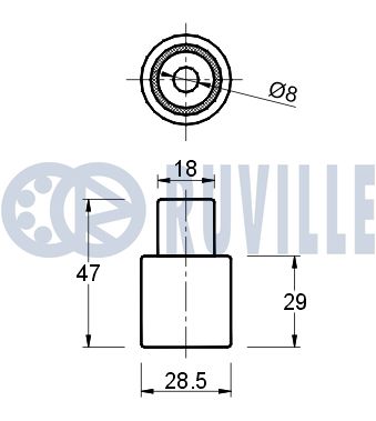 RUVILLE 540455 - Обводной ролик ГРМ