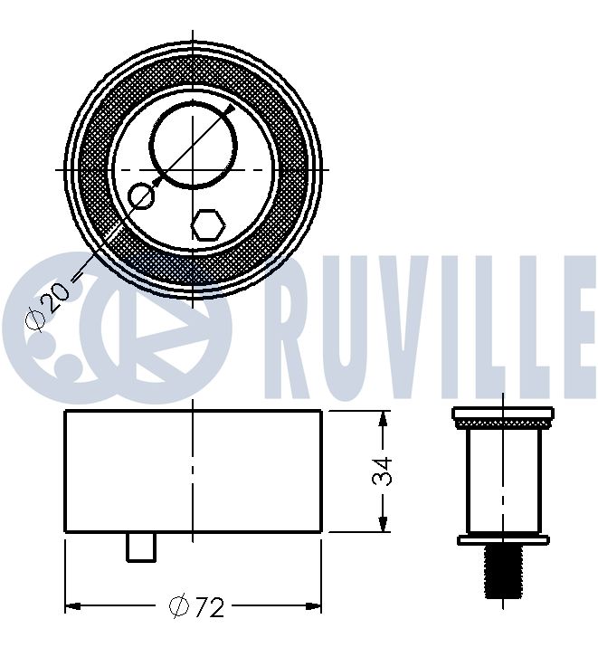 RUVILLE 540557 - Натяжной ролик ГРМ