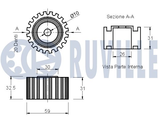 RUVILLE 540589 - Обводной ролик ГРМ