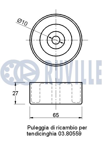 RUVILLE 540625 - Ролик обводной приводного ремня