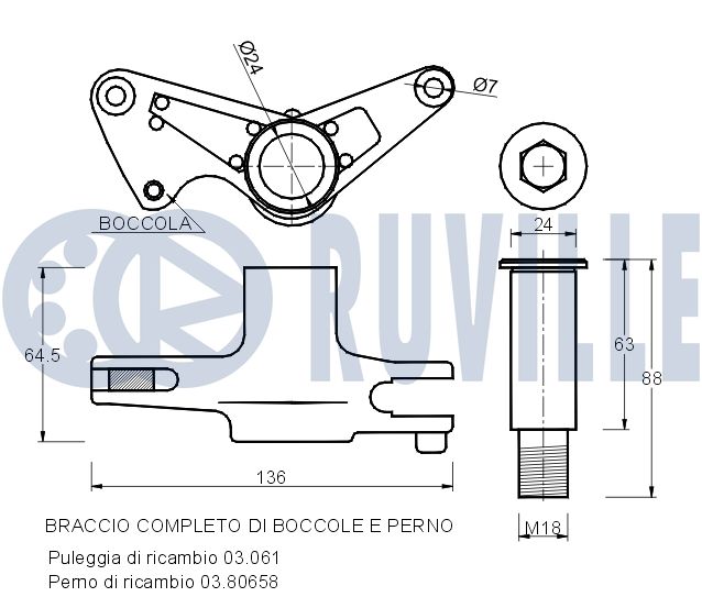 RUVILLE 540768 - Натяжитель ремня генератора