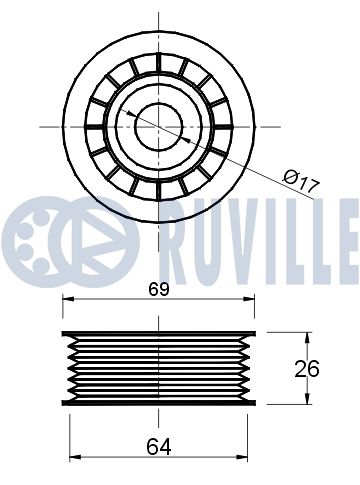 RUVILLE 541136 - Ролик обводной приводного ремня