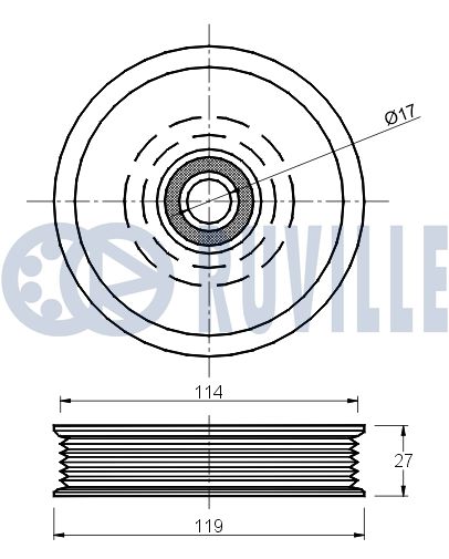 RUVILLE 541244 - Ролик обводной приводного ремня