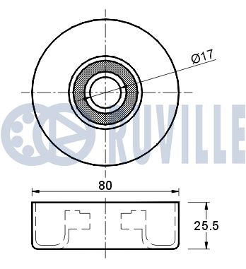 RUVILLE 541250 - Ролик обводной приводного ремня