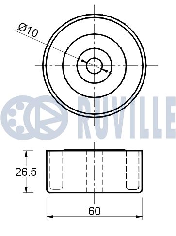 RUVILLE 541466 - Ролик обводной приводного ремня