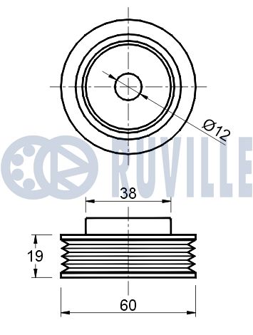 RUVILLE 541475 - Ролик обводной приводного ремня