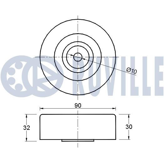 RUVILLE 541651 - Ролик обводной приводного ремня