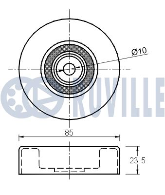 RUVILLE 541734 - Ролик обводной приводного ремня