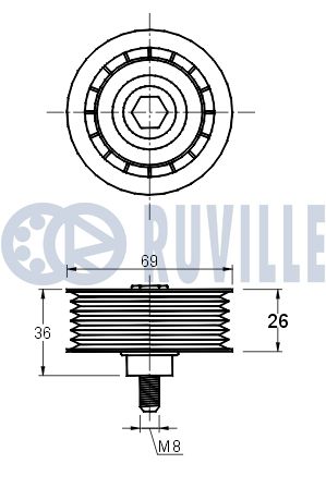 RUVILLE 541781 - Ролик обводной приводного ремня