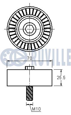 RUVILLE 542117 - Ролик обводной приводного ремня